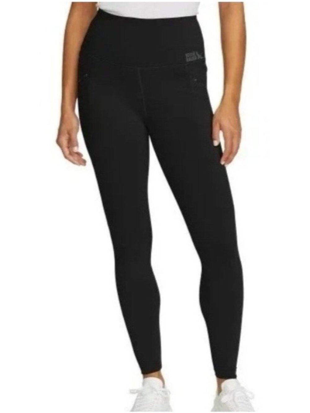 NWOT Eddie Bauer Women's M Black Trial Leggings High-Waist Zip Pockets